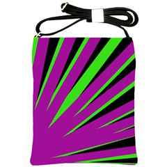 Rays Light Chevron Purple Green Black Shoulder Sling Bags by Mariart