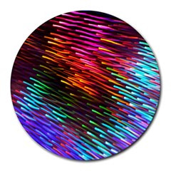Rainbow Shake Light Line Round Mousepads by Mariart