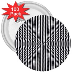 Vertical Lines Waves Wave Chevron Small Black 3  Buttons (100 Pack)  by Mariart
