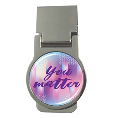 You Matter Purple Blue Triangle Vintage Waves Behance Feelings Beauty Money Clips (round)  by Mariart