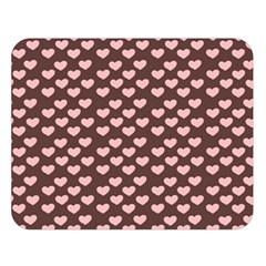 Chocolate Pink Hearts Gift Wrap Double Sided Flano Blanket (large)  by Mariart
