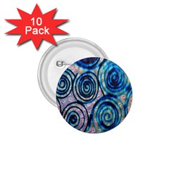 Green Blue Circle Tie Dye Kaleidoscope Opaque Color 1 75  Buttons (10 Pack) by Mariart