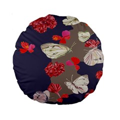 Original Butterfly Carnation Standard 15  Premium Round Cushions by Mariart