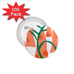 Portraits Plants Carrot Polka Dots Orange Green 1 75  Buttons (100 Pack)  by Mariart