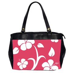 Pink Hawaiian Flower White Office Handbags (2 Sides)  by Mariart