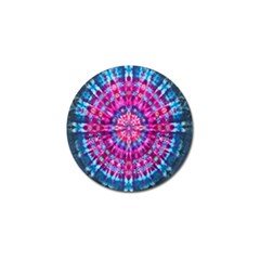Red Blue Tie Dye Kaleidoscope Opaque Color Circle Golf Ball Marker (10 Pack) by Mariart