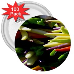 Bright Peppers 3  Buttons (100 Pack)  by BangZart