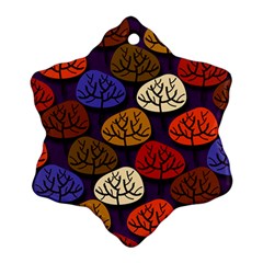 Colorful Trees Background Pattern Snowflake Ornament (two Sides) by BangZart