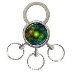 Retrotacular Rainbow Dots In A Fractal Microscope 3-ring Key Chains by jayaprime
