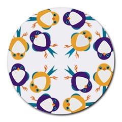 Pattern Circular Birds Round Mousepads by BangZart
