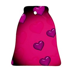 Background Heart Valentine S Day Bell Ornament (two Sides) by BangZart