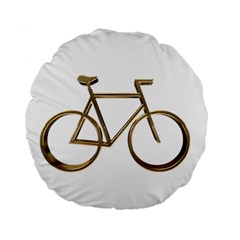 Elegant Gold Look Bicycle Cycling  Standard 15  Premium Round Cushions by yoursparklingshop