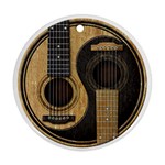 Old And Worn Acoustic Guitars Yin Yang Round Ornament (Two Sides) Back