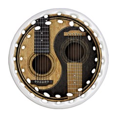 Old And Worn Acoustic Guitars Yin Yang Ornament (round Filigree) by JeffBartels
