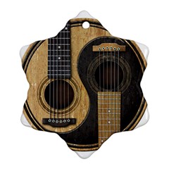 Old And Worn Acoustic Guitars Yin Yang Ornament (snowflake) by JeffBartels