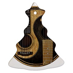Old And Worn Acoustic Guitars Yin Yang Christmas Tree Ornament (two Sides) by JeffBartels