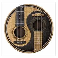 Old And Worn Acoustic Guitars Yin Yang Large Satin Scarf (square) by JeffBartels