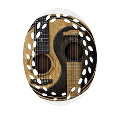Old And Worn Acoustic Guitars Yin Yang Ornament (oval Filigree) by JeffBartels
