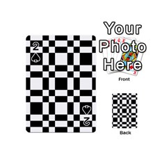 Checkerboard Black And White Playing Cards 54 (mini)  by Colorfulart23