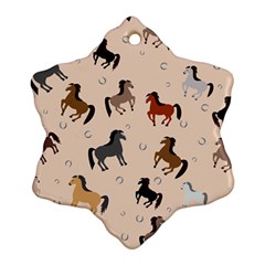 Horses For Courses Pattern Ornament (snowflake) by BangZart