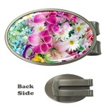 Colorful Flowers Patterns Money Clips (Oval)  Front