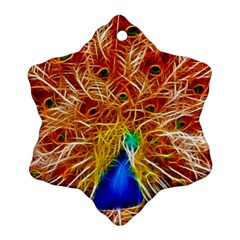 Fractal Peacock Art Snowflake Ornament (two Sides) by BangZart