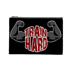 Train Hard Cosmetic Bag (large)  by Valentinaart