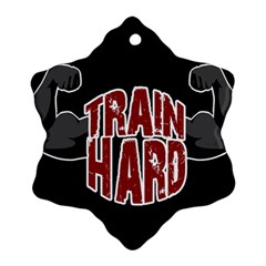 Train Hard Snowflake Ornament (two Sides) by Valentinaart