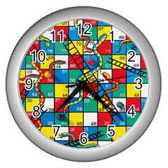 Snakes And Ladders Wall Clocks (silver)  by BangZart