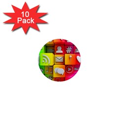 Colorful 3d Social Media 1  Mini Magnet (10 Pack)  by BangZart