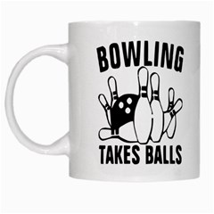 Bowling Takes Balls White Coffee Mug by derpfudge