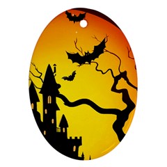 Halloween Night Terrors Oval Ornament (two Sides) by BangZart