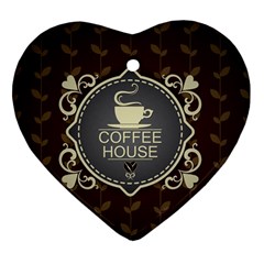 Coffee House Heart Ornament (two Sides) by BangZart