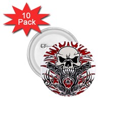 Skull Tribal 1 75  Buttons (10 Pack) by Valentinaart