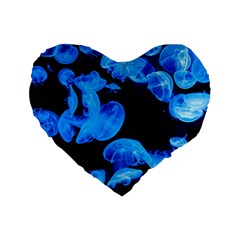Jellyfish  Standard 16  Premium Heart Shape Cushions by Valentinaart