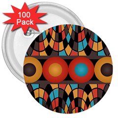 Colorful Geometric Composition 3  Buttons (100 Pack)  by linceazul