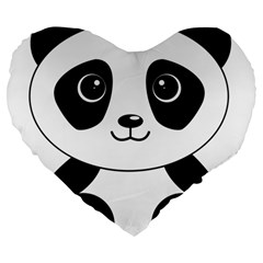 Bear Panda Bear Panda Animals Large 19  Premium Heart Shape Cushions by Nexatart