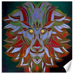 Surreal Lion Face Painting Canvas 20  X 20   by GabriellaDavid