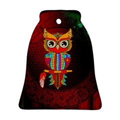 Cute Owl, Mandala Design Bell Ornament (two Sides) by FantasyWorld7