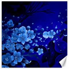 Floral Design, Cherry Blossom Blue Colors Canvas 20  X 20   by FantasyWorld7