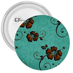 Chocolate Background Floral Pattern 3  Buttons by Nexatart