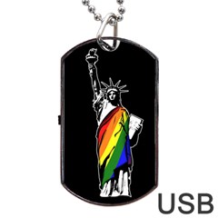 Pride Statue Of Liberty  Dog Tag Usb Flash (one Side) by Valentinaart