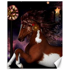 Steampunk Wonderful Wild Horse With Clocks And Gears Canvas 16  X 20   by FantasyWorld7