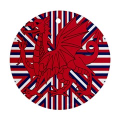 Alternatively Mega British America Red Dragon Round Ornament (two Sides) by Mariart
