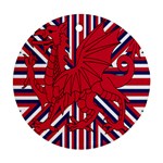 Alternatively Mega British America Red Dragon Round Ornament (Two Sides) Front