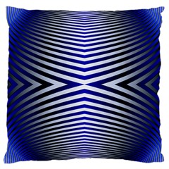 Blue Lines Iterative Art Wave Chevron Large Cushion Case (one Side) by Mariart