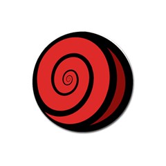 Double Spiral Thick Lines Black Red Magnet 3  (round) by Mariart