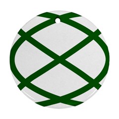 Lissajous Small Green Line Ornament (round) by Mariart