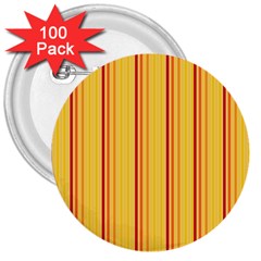 Red Orange Lines Back Yellow 3  Buttons (100 Pack)  by Mariart