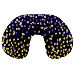 Space Star Light Gold Blue Beauty Travel Neck Pillows by Mariart